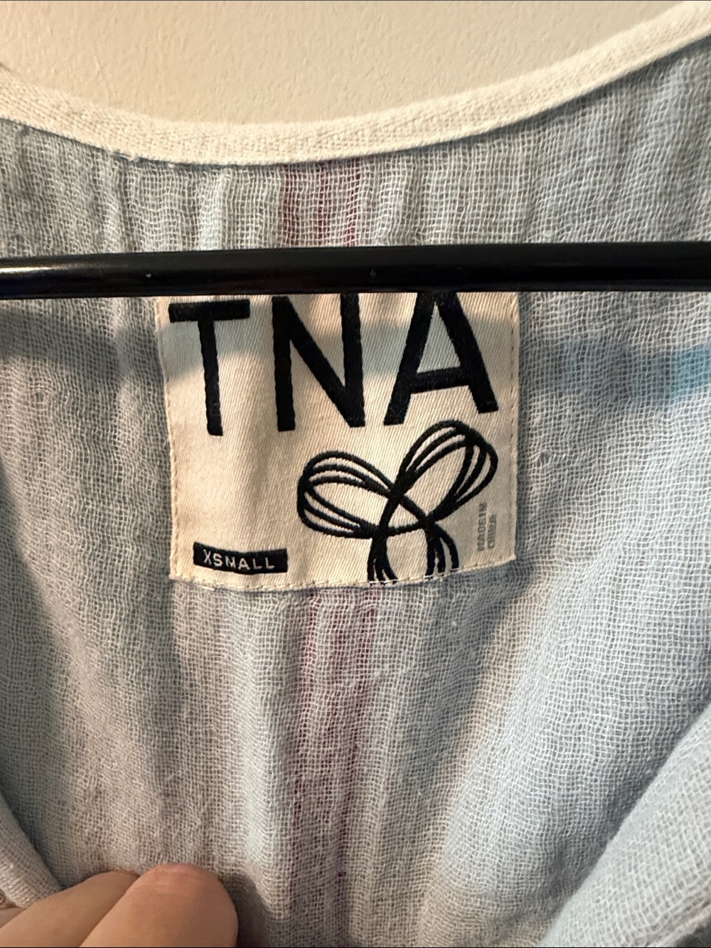 TNA Light Blue Hooded Pullover with Pink Stripes - Picture 3 of 6